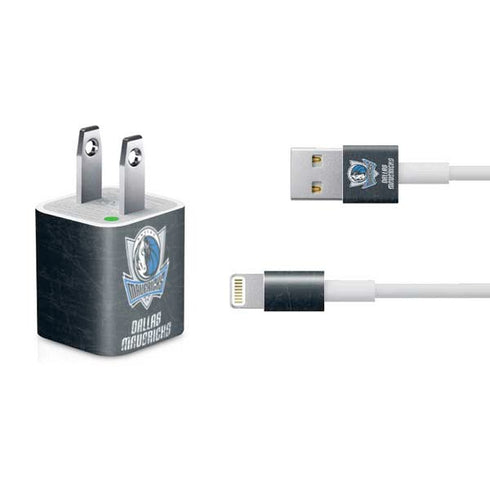 NBA Dallas Mavericks Black Primary Logo iPhone Charger (5W USB) Skin
